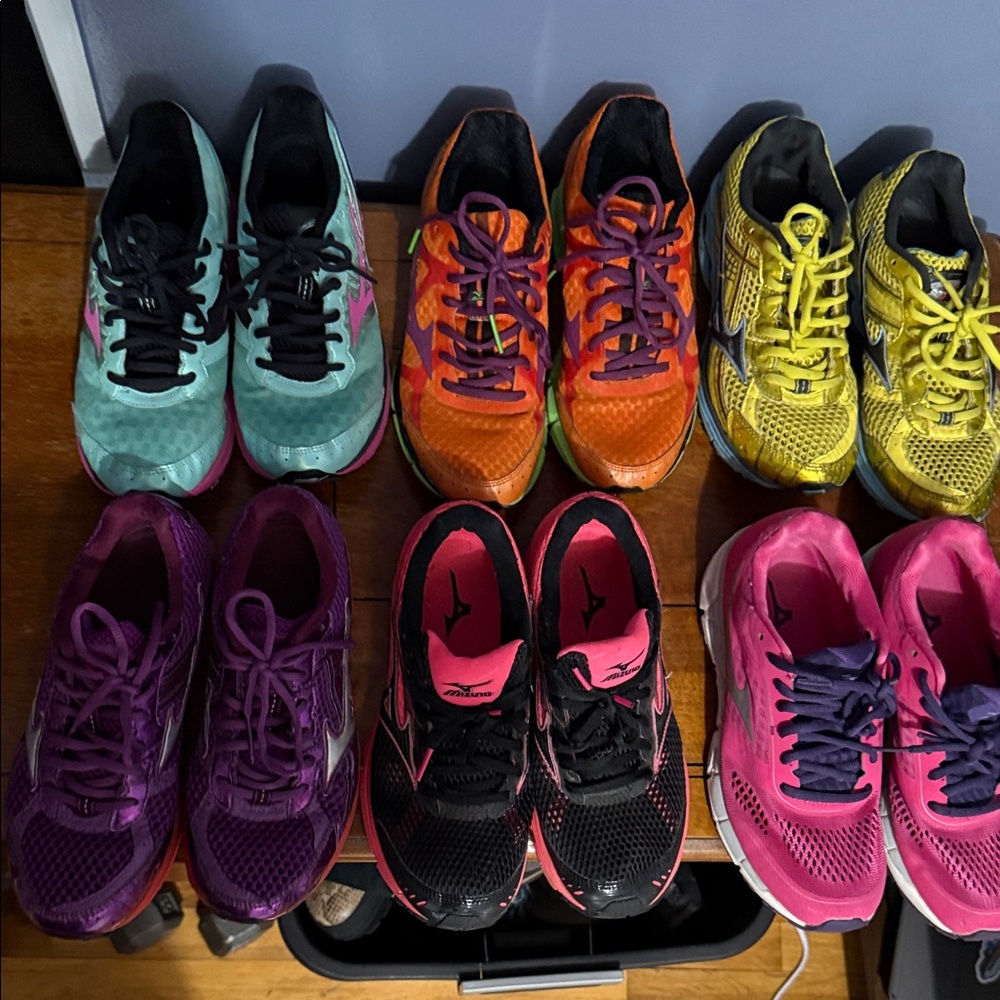 Mizuno Women's Athletic Shoes - Teal, Orange, Yellow, Purple, Black, Pink